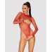 Сітчастий бодістокінг із довгим рукавом Obsessive B126 teddy red XL/XXL, червоний