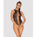 Ажурний бодістокінг із ефектом шнурівки Obsessive B129 teddy black S/M/L, чорний, з доступом