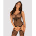 Бодістокінг Obsessive Bodystocking G323 XL/XXL black, малюнок бджоли та метелика