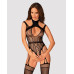Ажурний бодістокінг з отворами Obsessive Bodystocking G327 black S/M/L, комбінезон, з доступом