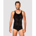 Чоловіча напівпрозора майка-борцовка з візерунком Obsessive T103 tank top S/M/L, чорна