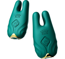 Смарт-вібратор для грудей Zalo - Nave Turquoise Green, пульт ДК, робота через додаток