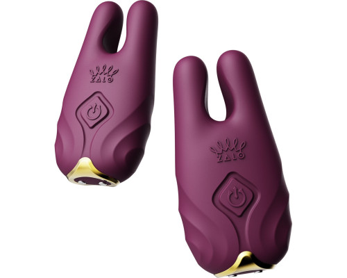 Смарт-вібратор для грудей Zalo - Nave Velvet Purple, пульт ДК, робота через додаток