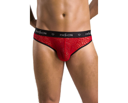 Чоловічі напівпрозорі труси Passion 031 SLIP MIKE L/XL Red, під леопард