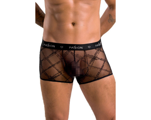Чоловічі прозорі боксери Passion 032 SHORT JAMES L/XL Black, сітка