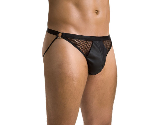 Чоловічі відкриті сліпи Passion 034 OPEN LUKE L/XL Black, екошкіра