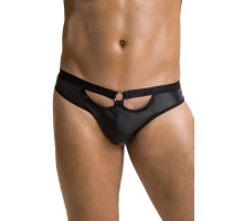 Чоловічі сліпи з вирізами Passion 041 SLIP JOE L/XL Black, екошкіра, відкриті сідниці