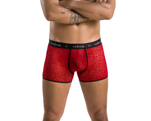 Чоловічі прозорі боксери Passion 046 SHORT PARKER S/M Red, сітка, під леопард