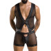 Комплект чоловічої білизни на шнурівці Passion 053 SET WILLIAM S/M Black, жилет, боксери