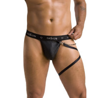 Чоловічі трусики танга з підв’язкою Passion 058 THONG BILL S/M Black