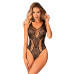 Бодістокінг з вирізами Obsessive B138 teddy S/M/L, black, з доступом