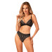 Комплект білизни Obsessive Natilya 2-pcs set XS/S, black, бюстгальтер, трусики