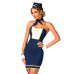 Еротичний костюм стюардеси Obsessive Stewardess uniform M/L, blue, сукня, пілотка, шарф, манжети