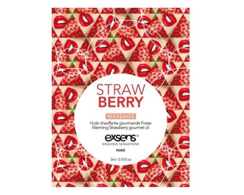 Розпродаж!!! Пробник масажної олії EXSENS Strawberry 3мл (термін 11.2023)