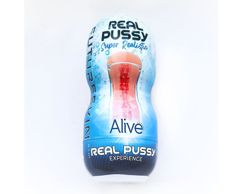 Недорогий мастурбатор-вагіна Alive Super Realistic Vagina (тріщина на кришці)