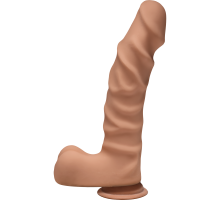Фалоімітатор Doc Johnson The D - Ragin D - 9 Inch With Balls - ULTRASKYN - Caramel, діаметр 5,1 см