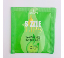 Пробник масажного гелю Sensuva - Sizzle Lips Caramel Apple (6 мл)