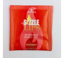 Пробник масажного гелю Sensuva - Sizzle Lips Strawberry (6 мл)