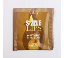 Пробник масажного гелю Sensuva - Sizzle Lips Salted Caramel (6 мл)