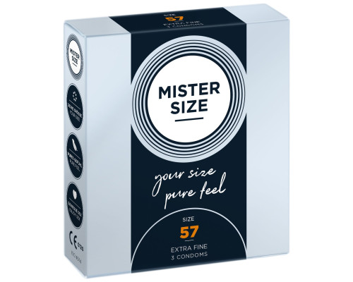 Презервативи Mister Size - pure feel - 57 (3 condoms), товщина 0,05 мм
