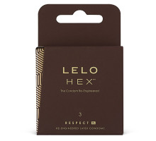 Презервативи LELO HEX Condoms Respect XL 3 Pack, тонкі та суперміцні, збільшений розмір