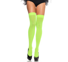 Щільні неонові панчохи Leg Avenue Nylon Thigh Highs Neon Green, One Size