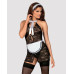 Еротичний костюм покоївки Obsessive Servgirl costume S/M, халат, стрінги, фартух, обруч