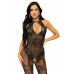 Бодістокінг Leg Avenue Rhinestone Lace and Net Bodystocking OS Black