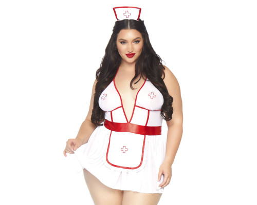 Костюм медсестри Leg Avenue Nightshift Nurse XL/XXL, сукня, трусики, шапочка