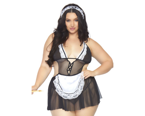 Костюм покоївки Leg Avenue Fantasy French Maid XL/XXL, сукня, трусики, пов’язка