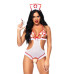 Костюм медсестри Leg Avenue Naughty Nurse, one size, боді та шапочка