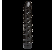 Дилдо Doc Johnson CodeBlack - 8 Inch Raging Vac-U-Lock із стимулювальним рельєфом, діаметр 3,8 см
