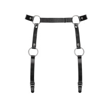 Гартери Obsessive A741 garter belt black O/S, штучна шкіра
