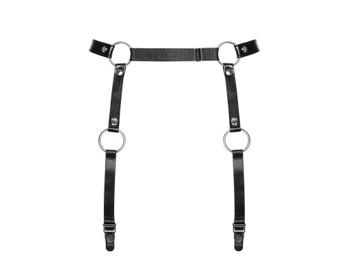 Гартери Obsessive A741 garter belt black O/S, штучна шкіра