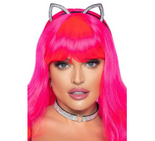Набір кішечки Leg Avenue Cat ear headband and choker, чокер та вушка, прикрашений стразами