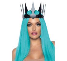 Корона злої королеви Leg Avenue Faux leather spiked crown Black, штучна шкіра, заклепки