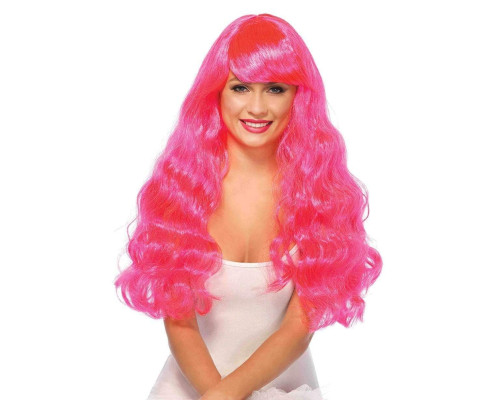 Leg Avenue Neon Star Long Wavy Wig Pink