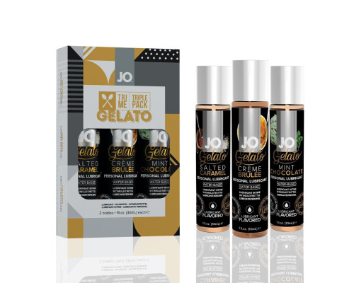 Набір JO Tri-Me Triple Pack — Gelato (3×30 мл) три різні смаки серії Джелато