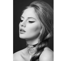 Чокер з двома кільцями Bijoux Pour Toi - TWO RINGS, екошкіра