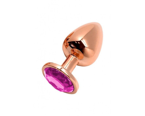 Анальна пробка Wooomy Tralalo Rose Gold Metal Plug MAGENTA M (зіпсована упаковка)