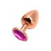 Анальна пробка Wooomy Tralalo Rose Gold Metal Plug MAGENTA M (зіпсована упаковка)