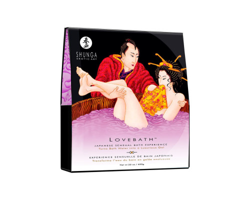 Гель для ванни Shunga LOVEBATH – Sensual Lotus 575 г, робить воду ароматним желе зі SPA-ефектом