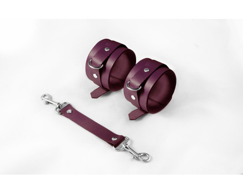 Наручники Feral Feelings - Hand Restraints Burgundy, натуральна шкіра