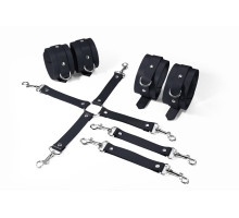 Набір для БДСМ Feral Feelings BDSM Kit 3 Black, наручники, поножі, хрестовина