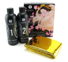 Гель для NURU-масажу Shunga Oriental Body-to-Body – Sparkling Strawberry Wine плюс простирадло