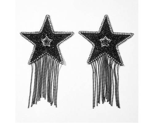 Пестис-зірки з бахромою JSY Nipple Sticker RT236112 Black, стікери