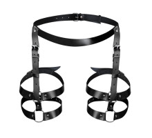 Шкіряні гартери Art of Sex - Melani Leather garters, Чорні L-2XL