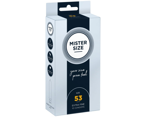 Презервативи Mister Size - pure feel - 53 (10 condoms), товщина 0,05 мм (м'ята упаковка!!!)