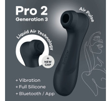 Вакуумний кліторальний стимулятор Satisfyer Pro 2 Generation 3 with Liquid Air Connect App Dark Grey