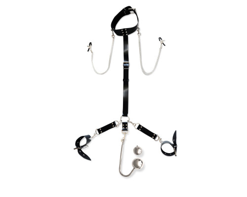 Бондажний набір з металевим анальним гаком Art of Sex Beatrice Bondage set with anal hook № 4
